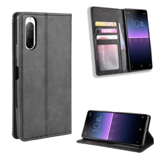 เคสโทรศัพท์หนัง PU ฝาพับแม่เหล็ก พร้อมช่องใส่บัตร สไตล์วินเทจ สําหรับ Sony Xperia 10 II Xperia10 2