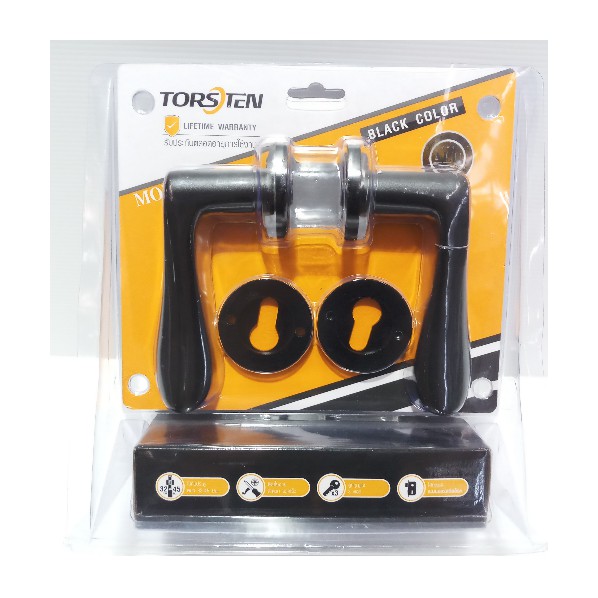 GlobalHouse ชุดมือจับก้านโยกห้องทั่วไป PQS-C15/05 สีดำ TORSTEN สินค้าของแท้คุณภาพดี