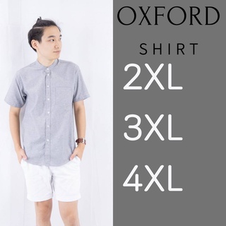 เสื้อเชิ้ตคอจีนแขนสั้น ผ้า OXFORD ไซส์ใหญ่ เสื้อคนอ้วน Big size ใส่ไม่อึดอัด ดูดีมีภูมิฐาน