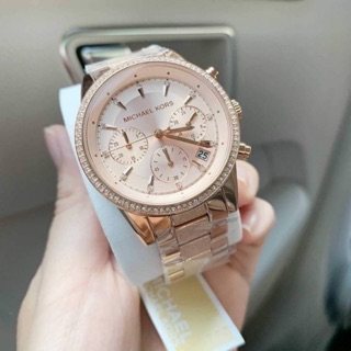 แท้💯🇺🇸 Michael Kors หน้าปัด 37mm สีโรสโกลว์ Rose Gold-tone #Mk6598 Watch