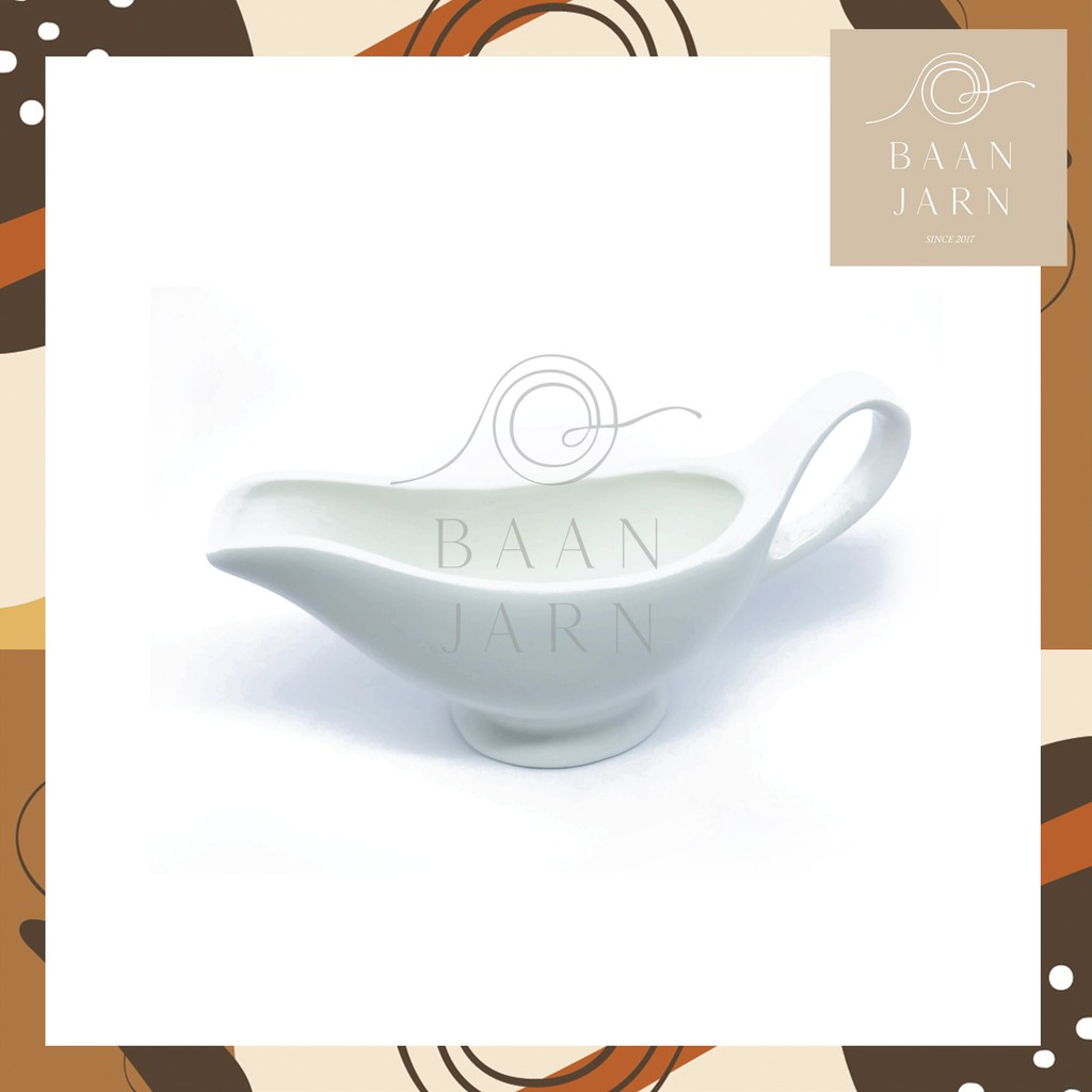 แก้วเหยือก เหยือกใส่ซอส นม น้ำสลัด เซรามิค สีขาว ถ้วยใส่ซอส ถ้วยไซรัป white ceramic (CMW01)