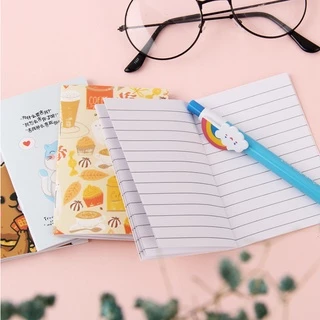 แพ็ค 4เล่ม x S0304 Mini Notebook สมุดโน้ตจิ๋ว พกพา 70x105mm มีเส้น สมุดการ์ตูน จดเรียน จดงาน ของแจก
