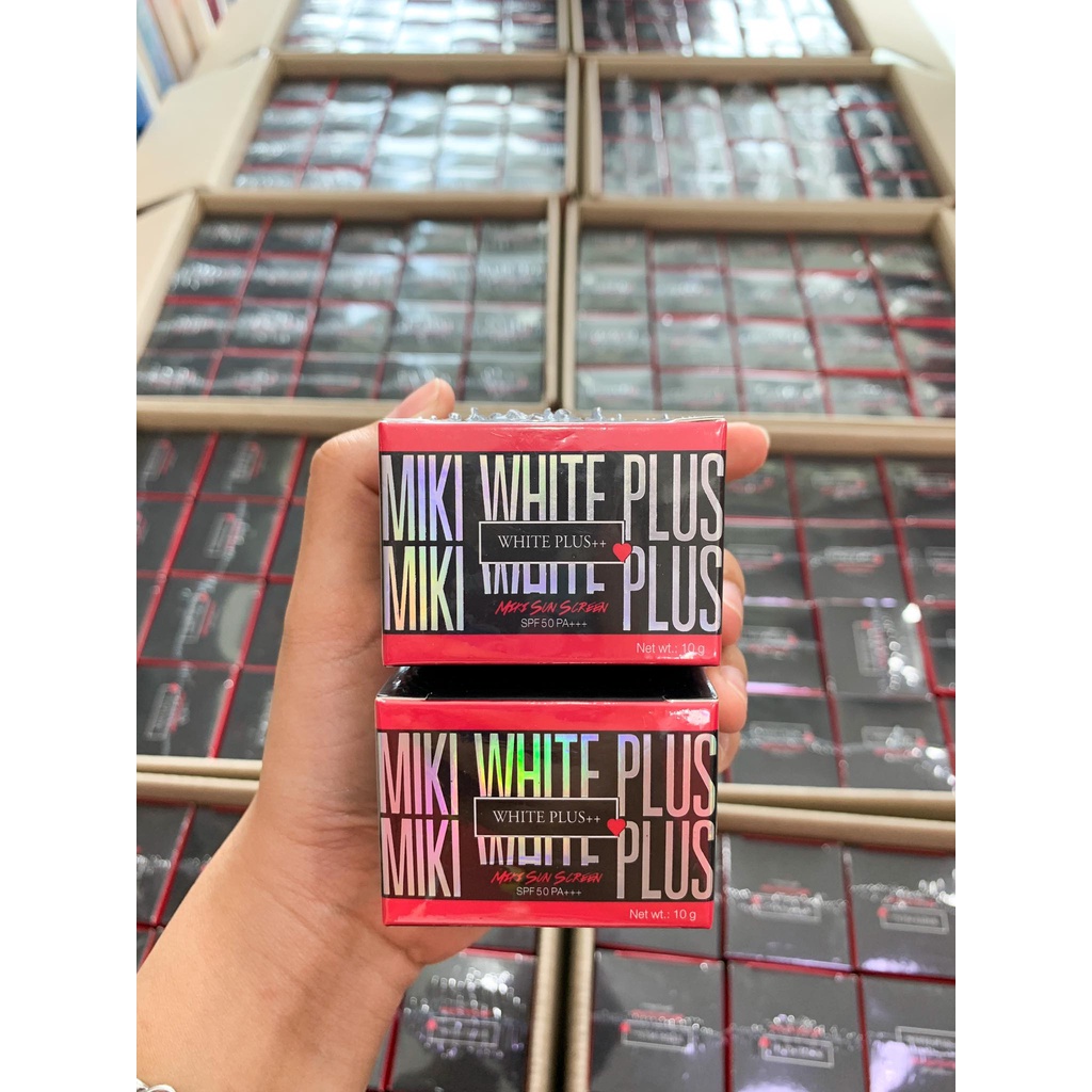 กันแดดมิกิของแท้ แบบกระปุก10กรัม กันแดดหน้าเนียนใสกันน้ำกันเหงื่อ SPF50PA+++ WHITEPLUS