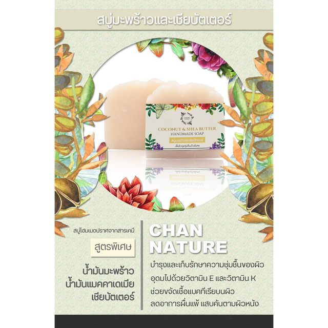 CHAN NATURE สบู่ก้อนมะพร้าวและเชียบัตเตอร์ แก้ผิวแห้ง แตก รูปที่ 4