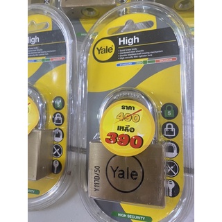 กุญแจทองเหลืองYALE50มิลห่วงสั้นระบบลูกปืน