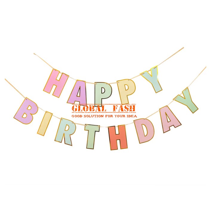 ธงซาลาเปามาการอง HBD / แบนเนอร์ตัวอักษร HBD / แบนเนอร์เขียน HBD