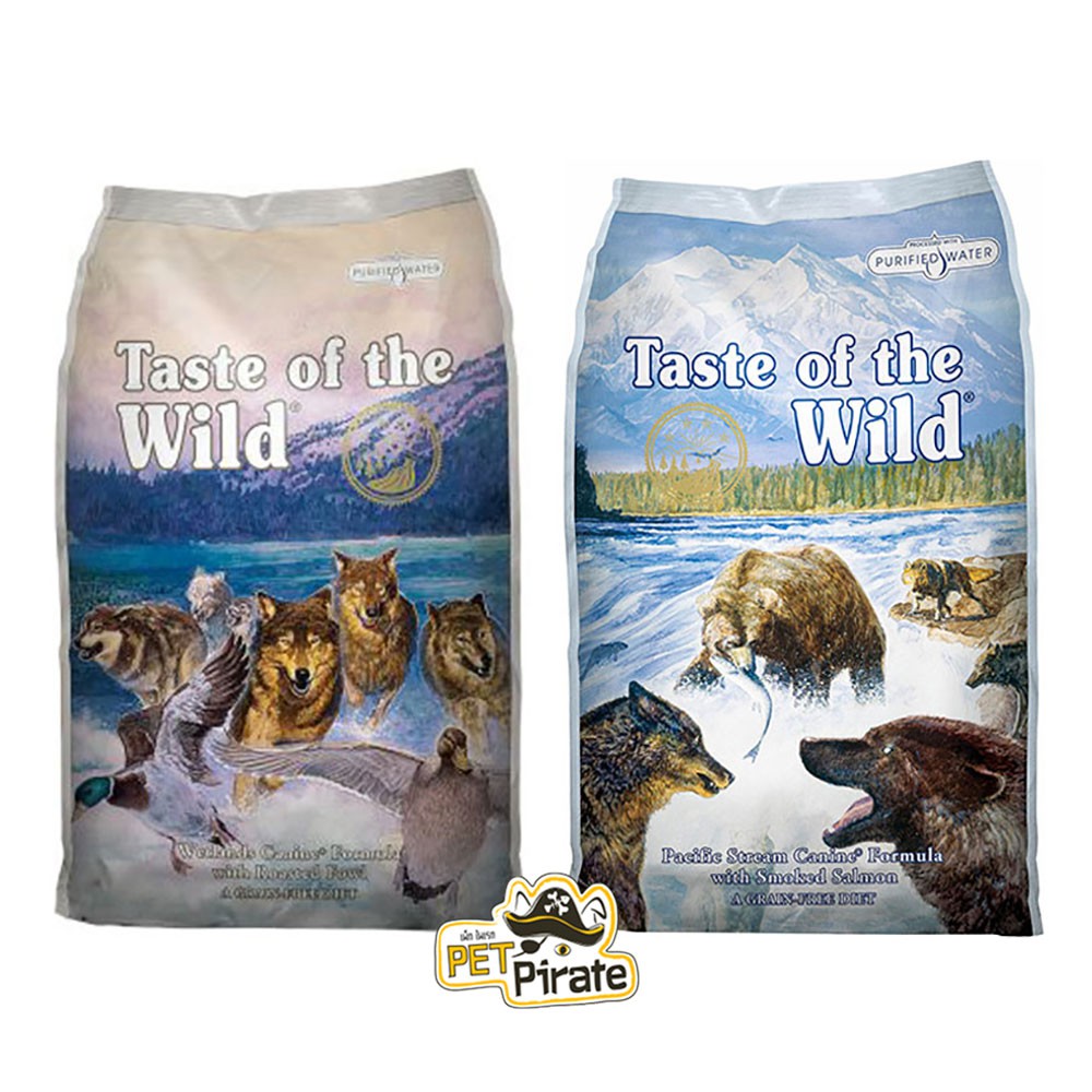 Taste of the Wild อาหารเม็ดสำหรับลูกสุนัข และสุนัข 1 ปีขึ้นไปทุกสายพันธุ์ บำรุงขน โฮลิสติก เกรนฟรี อาหารหมา [680 กรัม]