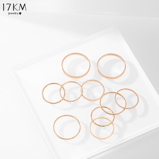 17KM Vintage Gold Sliver Ring Set Simple Fashion Finger Rings Women Wedding Jewelry Accessories Gift
