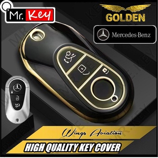 【Mr.Key】ใหม่ เคสรีโมตกุญแจรถยนต์ TPU อุปกรณ์เสริม สําหรับ Mercedes Benz W223 W206 C S Class S400 S400L S450 S450L S500 S50L 2022 2022