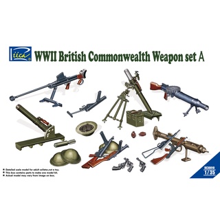 โมเดลประกอบอุปกรณ์ประกอบฉาก Riich Model RE30010 1/35  WWII British Commonwealth Weapon Set A