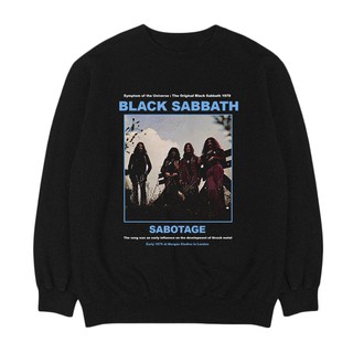 Sabbath สีดํา - SABOTAGE | เพลง CREWNECK | เสื้อกันหนาว BAND | Unisex | Merch เครื่องดนตรี | หินโลหะคลาสสิก