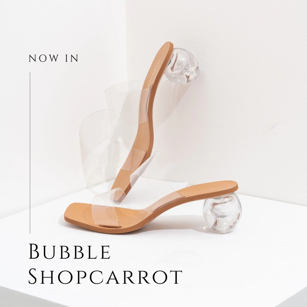 SHOPCARROT_STORE : BUBBLE CLEAR รองเท้าส้นแก้วสูง 2 นิ้ว ใส่สบาย พร้อมส่ง