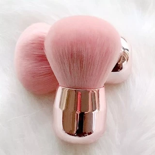 N153 แปรงปัดแก้มคาบูกิ kabuki ( สีชมพู) ด้ามจับกลม ขนาดพกพา สำหรับปัดแก้ม