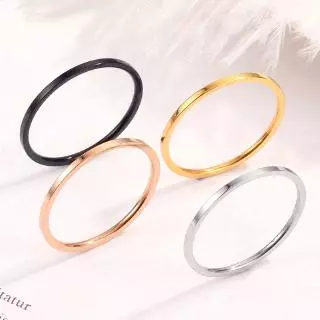 【COD】แหวนเหล็กไทเทเนียม สไตล์เรียบง่าย สีโรสโกลด์/ทอง/เงิน