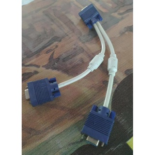 ส่งจากไทย สาย Y VGA Splitter cable 1ออก2 จอ 1 computer to 2 monitor 1คอม ออก2จอ สายแยก VGA to VGA พร้อมส่ง