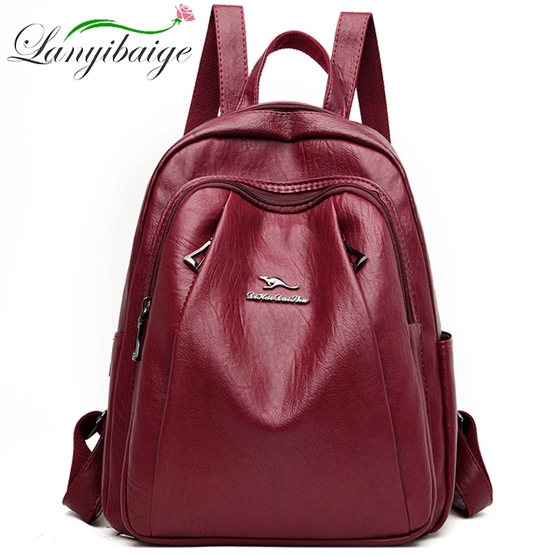 New2022 Women Genuine Leather Backpacks High Quality Femme Ladies