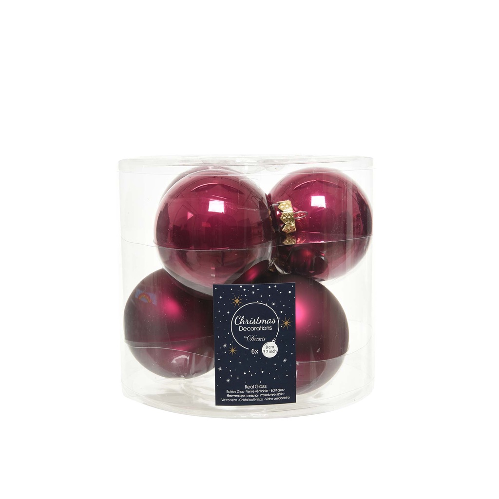9140679 Magnolia Baubles glass (⌀ 8 cm) - Christmas Bauble ลูกบอลตกเเต่งต้นคริสต์มาส