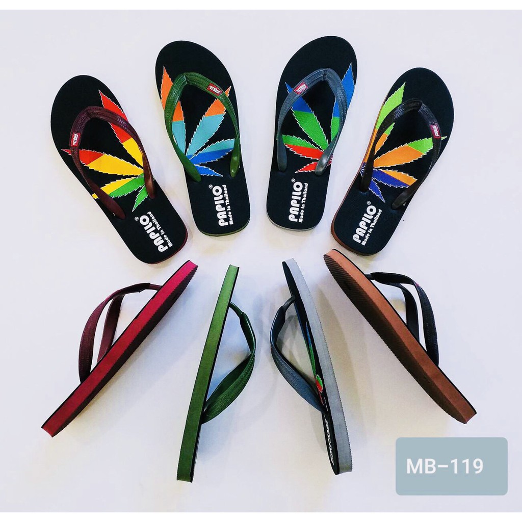 รองเท้าแตะฟองน้ำ ลายกัญ-ชา size 9-12 นิ้ว Marijuanas Rubber Flip Flop #1ในไทย รองเท้าหูหนีบ