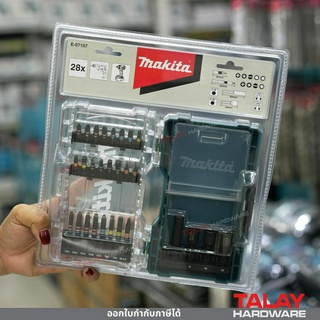 Makita ชุดดอกไขควง/บล็อก กล่องพลาสติกฝาใส E-07107 (28ชิ้น/ชุด)