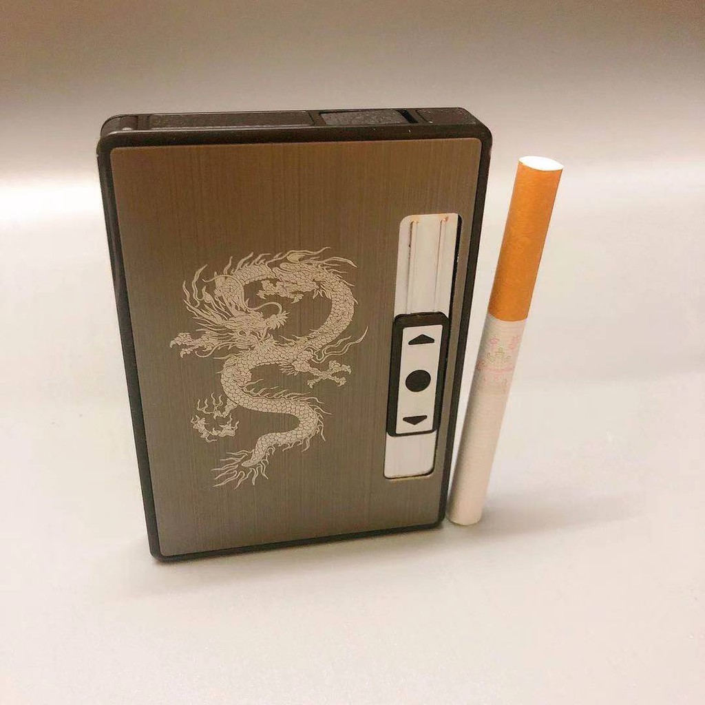 กล่องเก็บบุหรี่ 2in1  กล่องใส่บุหรี่พร้องไฟแช็กไฟฟ้าในตัว เก็บได้ (5 ม้วน) ชาร์จไฟUSB รุ่น 056