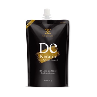 De keratin เคราตินบำรุงเส้นผมสูตรเข้มข้น ผมนุ่มเงาในครั้งเดียว (ซอง)