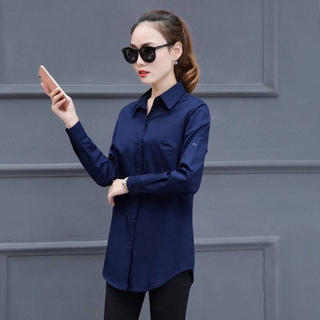 ●COSHOP● เสื้อเชิ้ต สไตล์เกาหลี Womens Shirt Plus Size Blouse Korean Casual Long Top