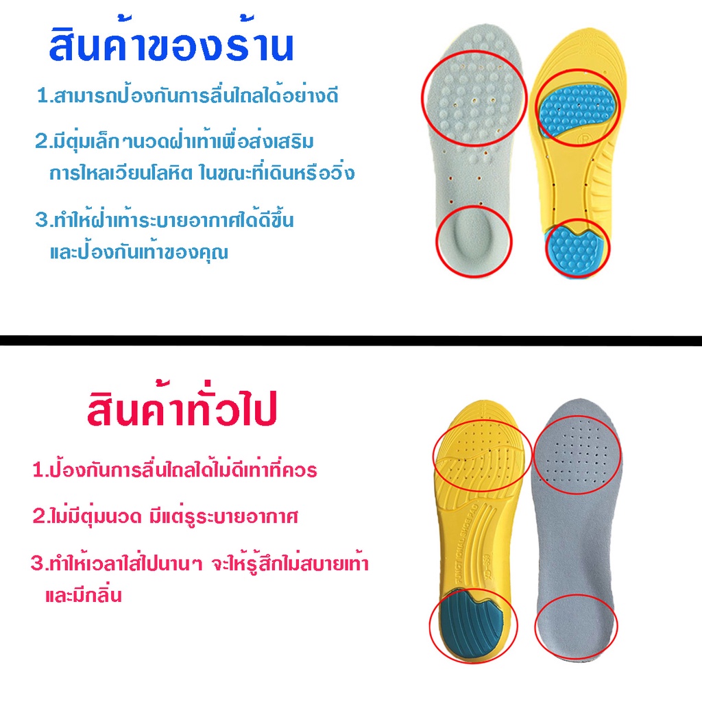 แผ่นเสริมรองเท้า เพื่อสุขภาพ พื้นรองเท้า ซับแรงกระแทก ป้องกันการปวดเท้า