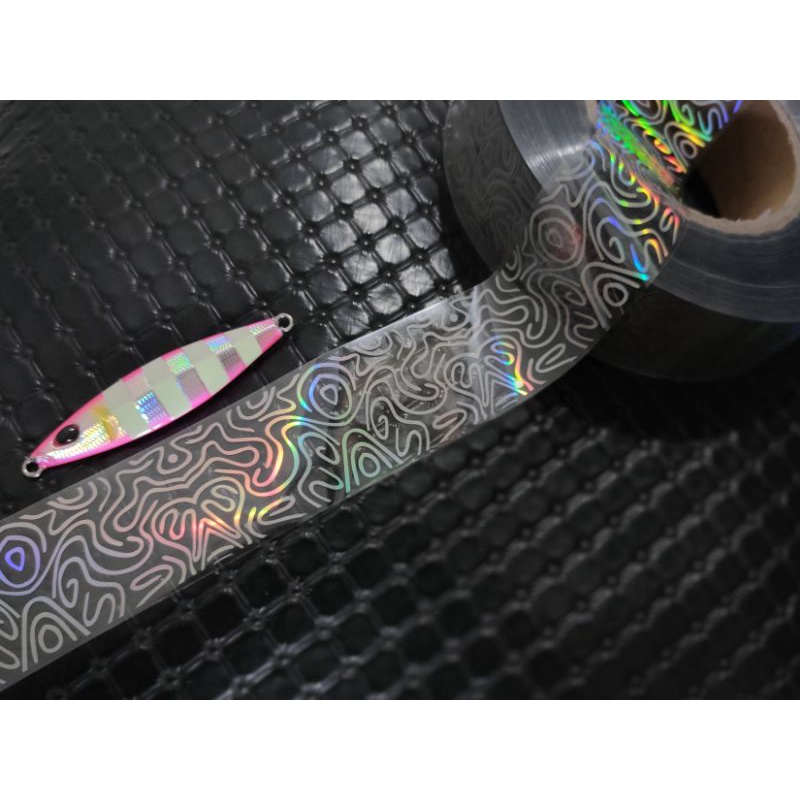 HOT STAMPING FOIL / HOLOGRAPHIC FOIL / HOLOGRAM FOIL TRANSPARKENT HOLOGRAM WAVE MOTIF 4 Cm x 5 เมตร
