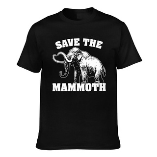 ผ้าฝ้ายคอกลมเสื้อยืด ผ้าฝ้าย พิมพ์ลายไดโนเสาร์ Slogan Mammoth สําหรับผู้ชายfrom S-4XL