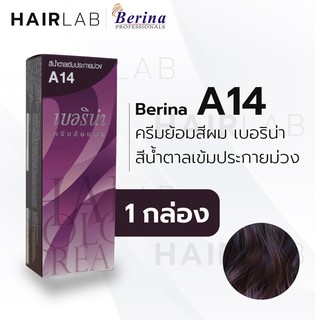 พร้อมส่ง - Berina A14 เบอริน่า A14 สีย้อมผม สีน้ำตาลเข้มประกายม่วง ยาย้อมผม ปิดผมหงอก ปิดผมขาว ครีมเปลี่ยนสีผม ราคาถูก