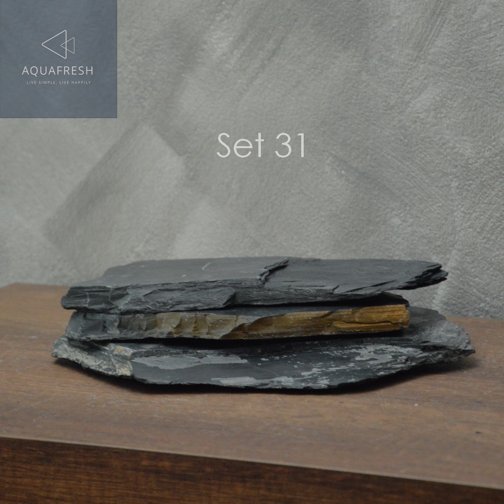 แผ่นหินกาบ (Slate plate) 1 แผ่น ใช้ตกแต่งตู้ปลา ตู้สัตว์เลี้ยง แต่งสวน เป็นพร็อพถ่ายรูป Display ราคา ถูกที่สุด ดีลบีเคเค แกลเลอรีภาพที่ 9