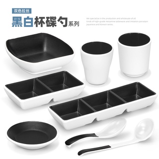 [สินค้าใหม่ พร้อมส่ง] [One-Stop Tableware Store] จานเมลามีน ชามเมลามีนเทียม ขนาด A5 สามช่อง สําหรับใส่อาหาร ชา ซุป เมลามีน