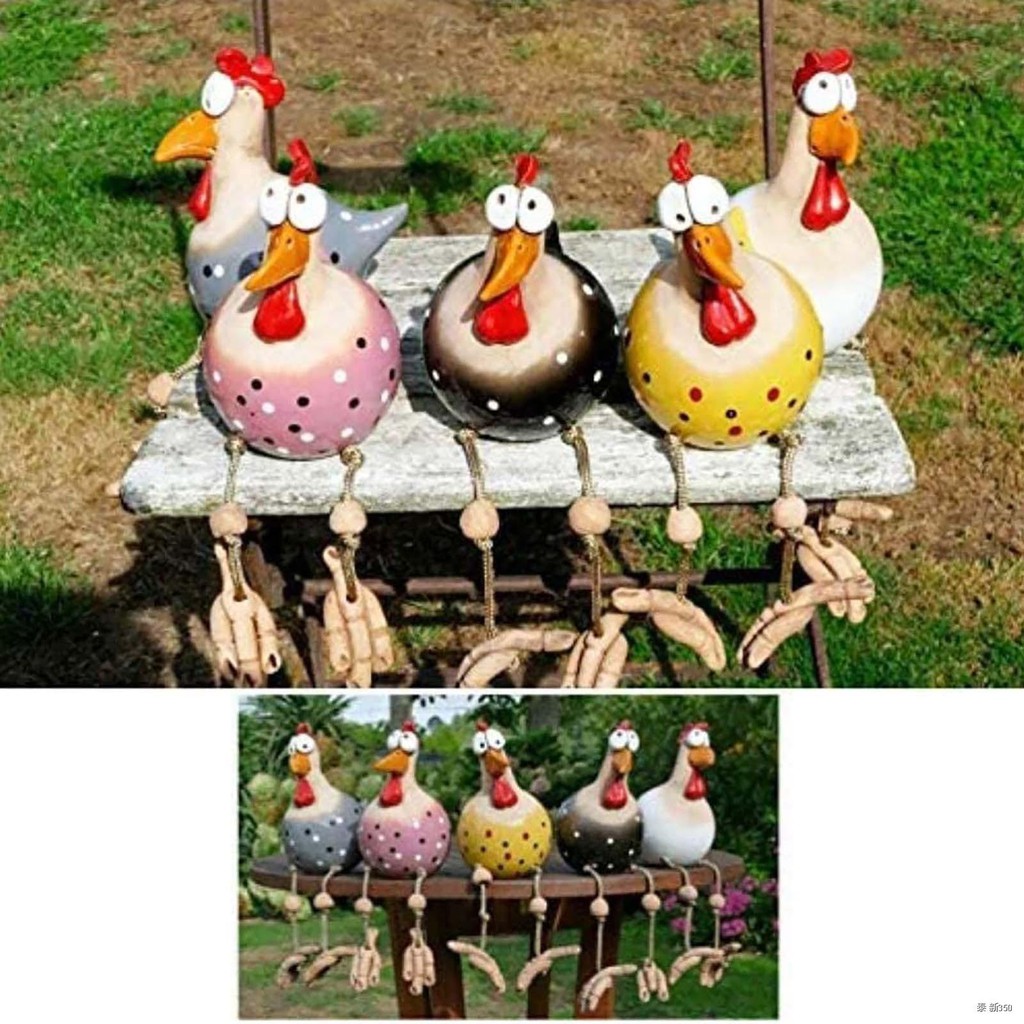 Yard Art Decor Chicken Garden Lawn Plug Hen Rooster Ornaments Hens Bird Statues