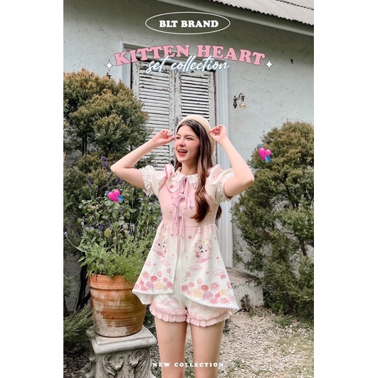 💎พร้อมส่ง💎BLT brand ชุดเซ็ทกางเกงขาสั้น Kitten Heart Collection