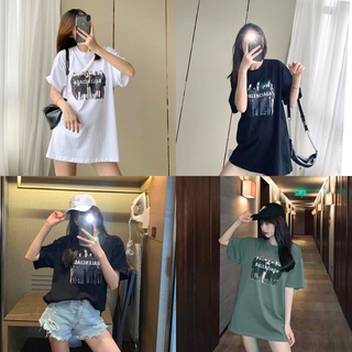 เสื้อยืดแฟชั่น เสื้อยืดสกรีนลายบาเลนเซียก้า ผ้าคอตตอน 100% ผ้าหนา ใส่สบาย