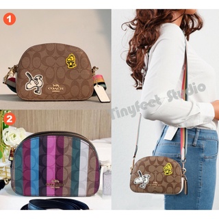 Coach C4238 C5590 Peanuts Mini Serena Satchel In Signature Canvas With Varsity Patches Sling ซื้อทันที เพิ่มลงในรถเข็น