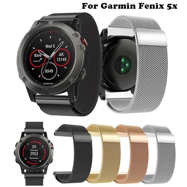 for Garmin Fenix 5X /Fenix 3/ 3 hr Watch Band Milanese Stainless Steel Wrist Strap EMIV
