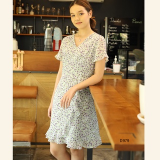 AMILA Dress AM-D979 ชิฟฟอนโพอีมี่ แขนสั้น IGPU22-2