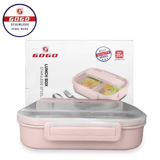 กล่องข้าวสแตนเลส 2 ช่องและ 3 ช่อง เก็บความร้อน กล่องข้าวสแตนเลสพกพา GOGO kitchenware