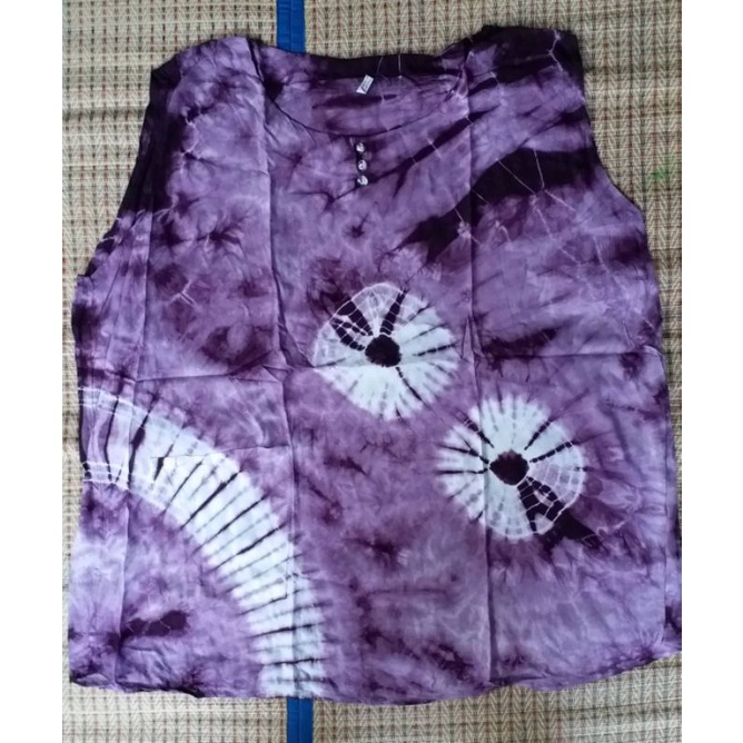 เสื้อมัดย้อมผู้ใหญ่แขนกุดผ้าบางไซส์ใหญ่