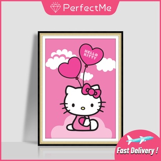 [PM] Diy5d ภาพการ์ตูน Hello Kitty แบบปักเพชรจิตรกรรมตกแต่งบ้าน 30x40 ซม.