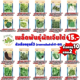 เจียไต๋15฿#1 [10แถม2] เมล็ดพันธุ์ผัก สวนครัว เจียไต๋ เม็ดผัก ผักชี ผักบุ้ง คะน้า กวางตุ้ง ผักกาด ถั่ว บวบ แตง เมล็ดพืช