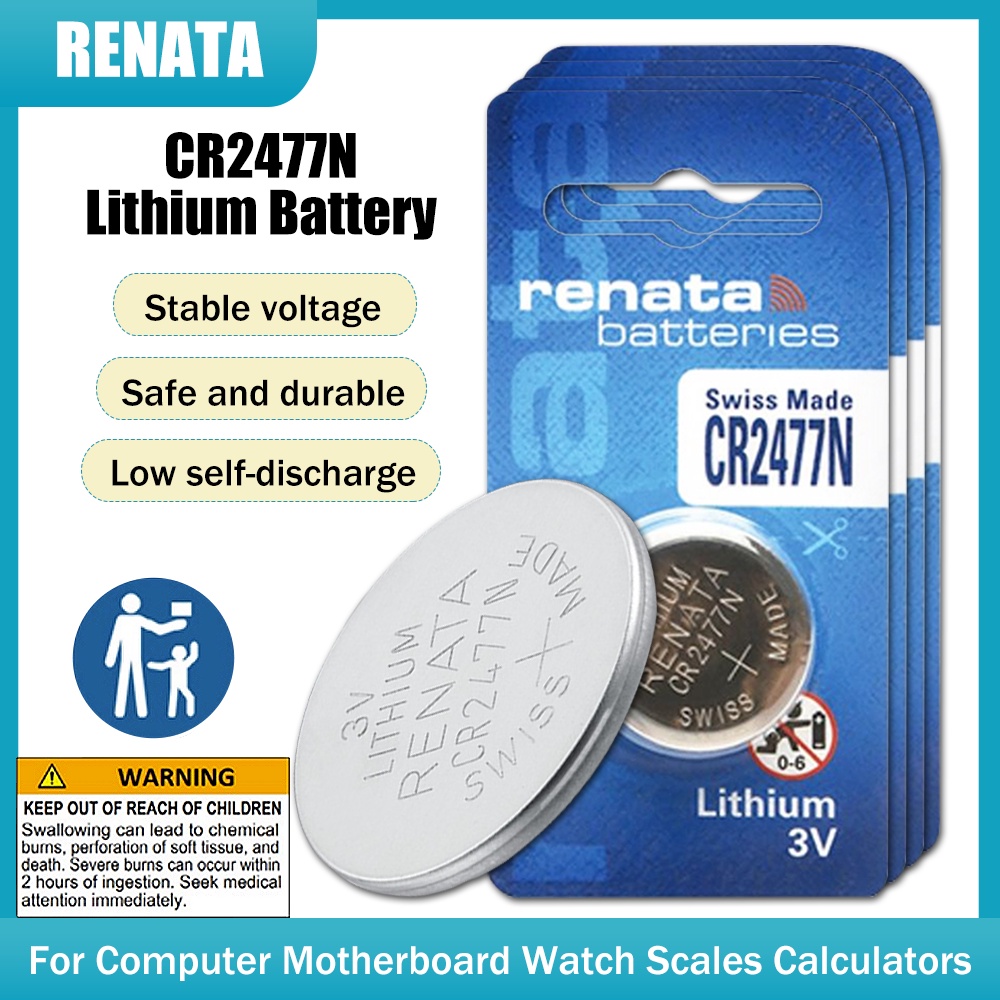 4PCS 100% Original RENATA CR2477N CR2477 DL2477 ECR2477 LM2477 3V Lithium Battery For Watch Car key 