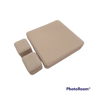 Set CN19/3ชิ้น สีครีมทอง กล่องกำมะหยี่ Premium Jewelry Box ใส่เครื่องประดับ กล่องสินสอด งานหมั้น งานแต่งงาน