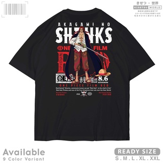 Kaos เสื้อยืด ลายการ์ตูนอนิเมะวันพีช RED FILM AKAGAMI NO SHANKS - Baju Distro Japanese Manga x A2503 Kisetsu