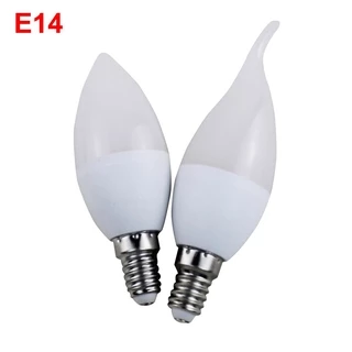 E14 หลอดไฟ led E27 led โคมไฟโคมระย้า หลอดไฟเทียน 3W โคมไฟไฟตกแต่ง Warm White ประหยัดพลังงาน