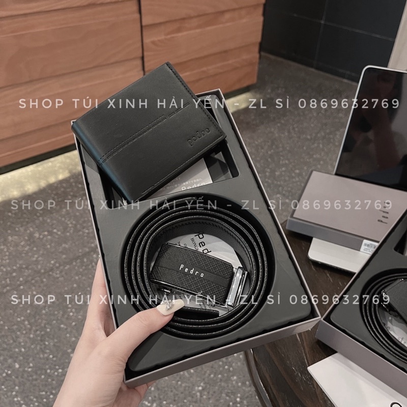 Pedro Lightning Wallet And Pestro Belt For Men full Box Paper Bag ( จัดส ่ งแบบสุ ่ ม k เลือกตัวอย ่