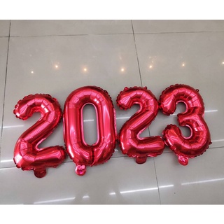 ป้ายบอลลูน ป้ายลูกโป่ง ปี 2023 เครื่องประดับประจำปีใหม่ 2023 ขนาด 12 นิ้ว