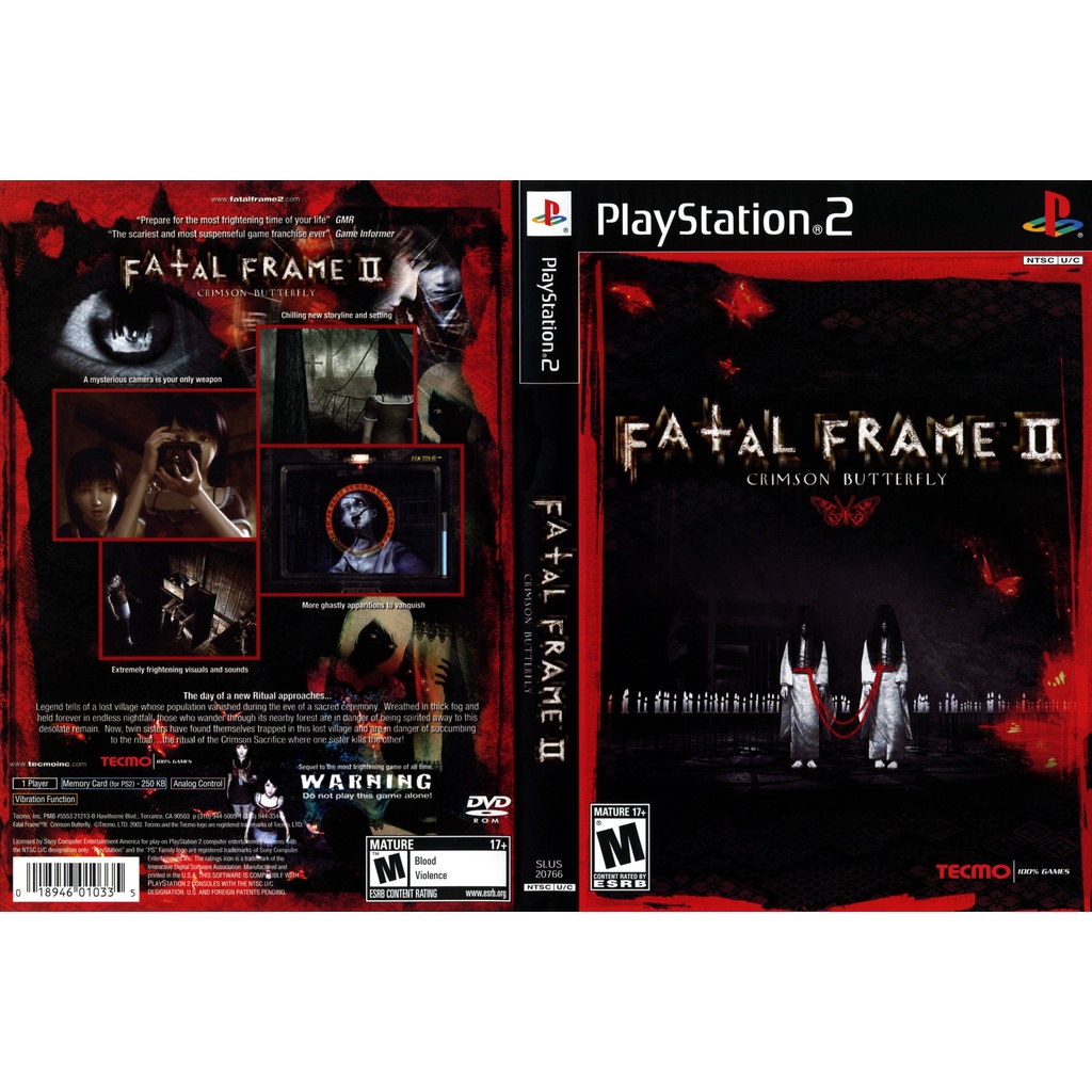 แผ่นเกมส์ PS2 Fatal Frame II คุณภาพ ส่งไว (DVD)