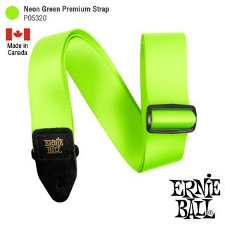 ERNIE BALL® P05320 Neon Green Premium Strap สายสะพายกีตาร์ 3in1 แบบสีสะท้อนแสง สำหรับกีตาร์โปร่ง/กีตาร์ไฟฟ้า/กีตาร์เบส ร